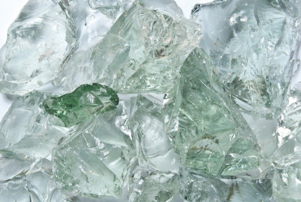 Glasbrocken Kristall-Klar